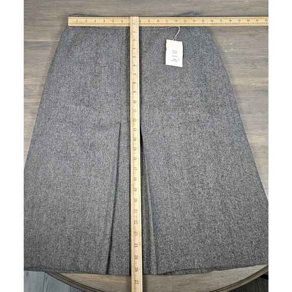 Larry Levine Wool A-Line Skirt Center Pleat Size 13 Vintage Heather Gray - Picture 4 of 5